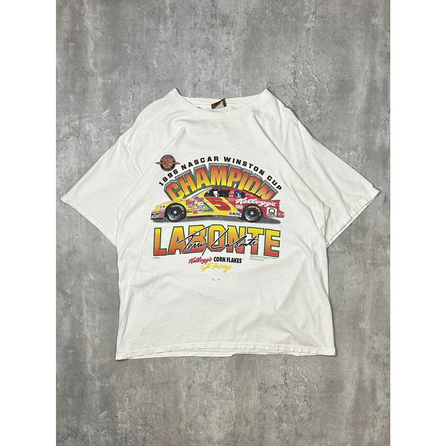 Vintage 1996 Terry Labonte #5 Nascar Winston Cup Champion T-Shirt Size XL White