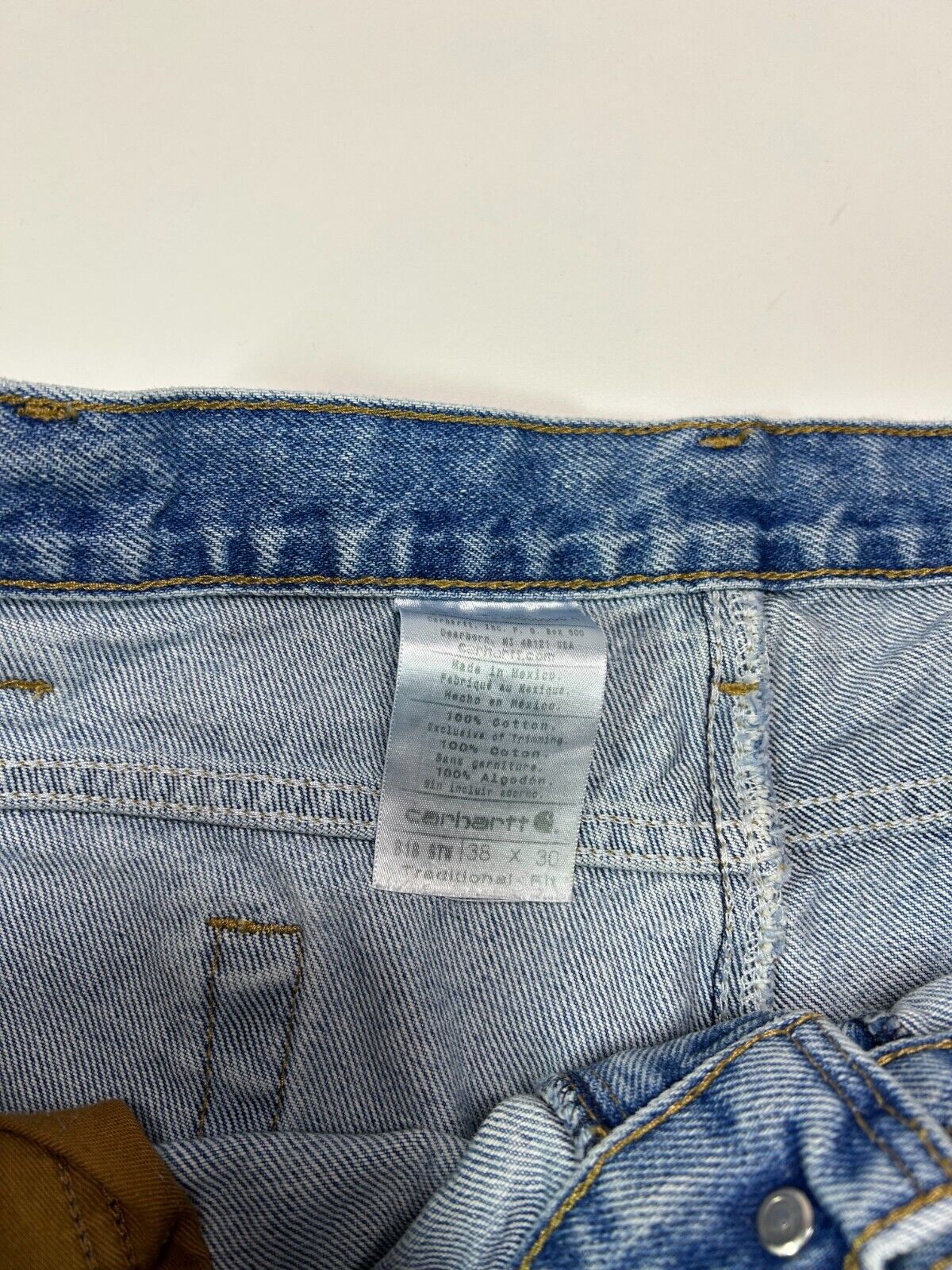 Vintage Carhartt Traditional Fit Medium Wash Denim Workwear Pants Size 38W