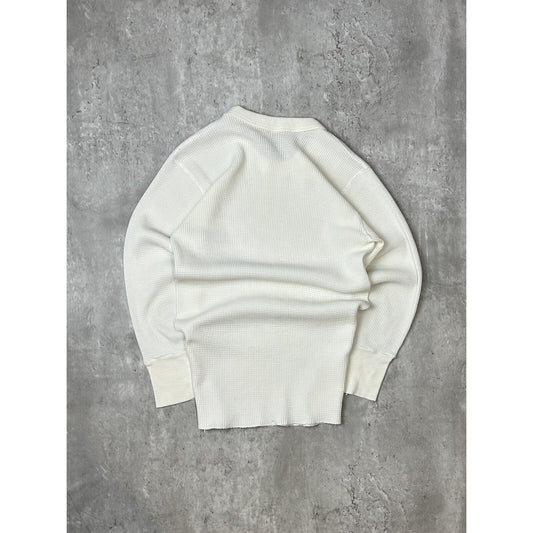 Vintage 70s Fruit Of The Loom Thermal Print Long Sleeve T-Shirt Size Medium