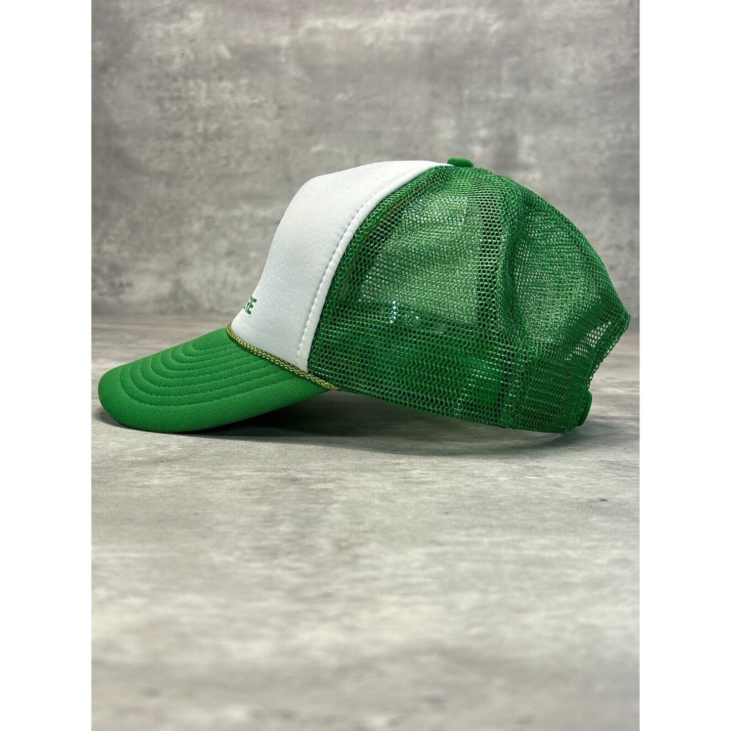 Vintage 90s John Deere Graphic Logo Trucker Snapback Hat OSFA Green