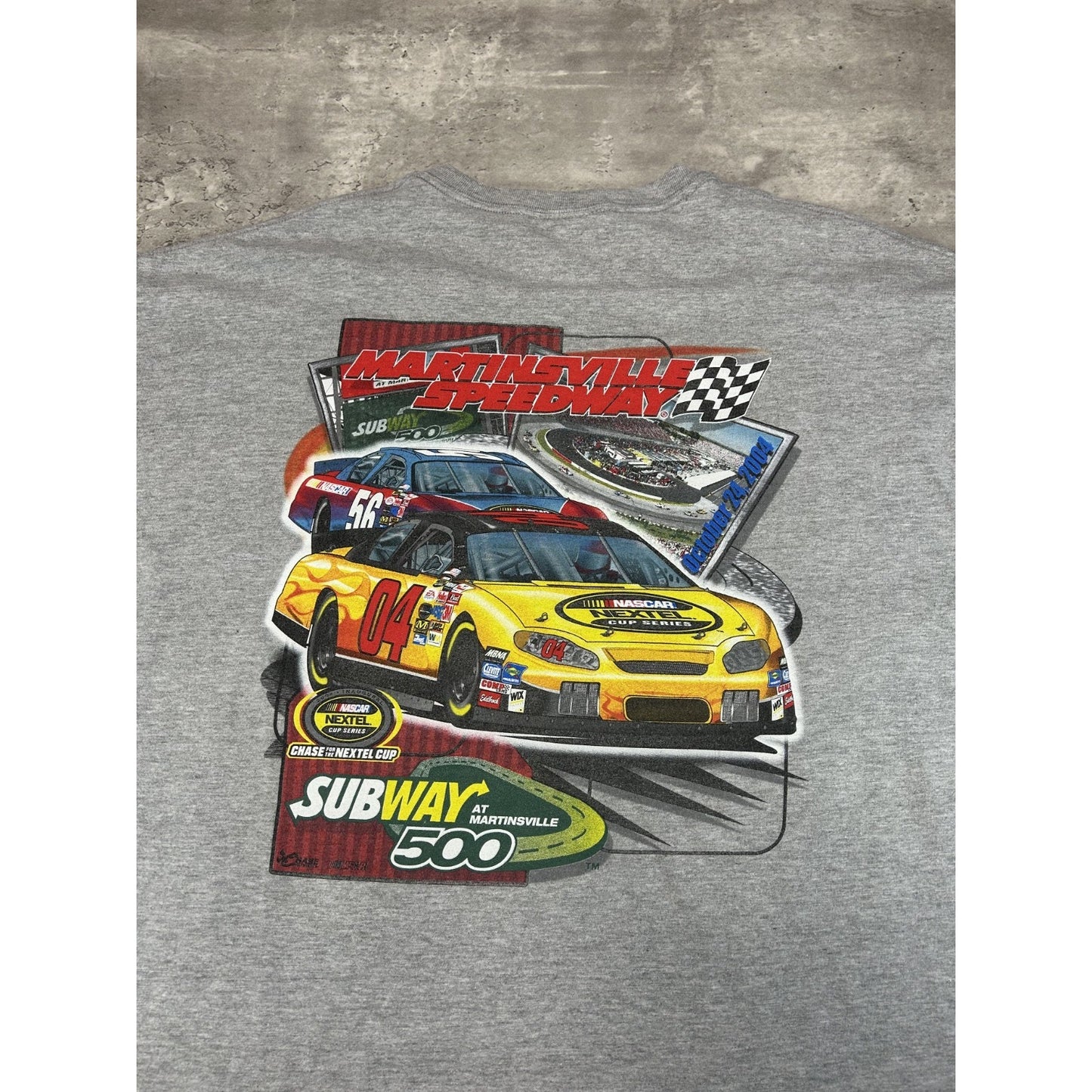 Vintage 2004 Martinville Subway 500 Nascar Racing Graphic T-Shirt Size 2XL