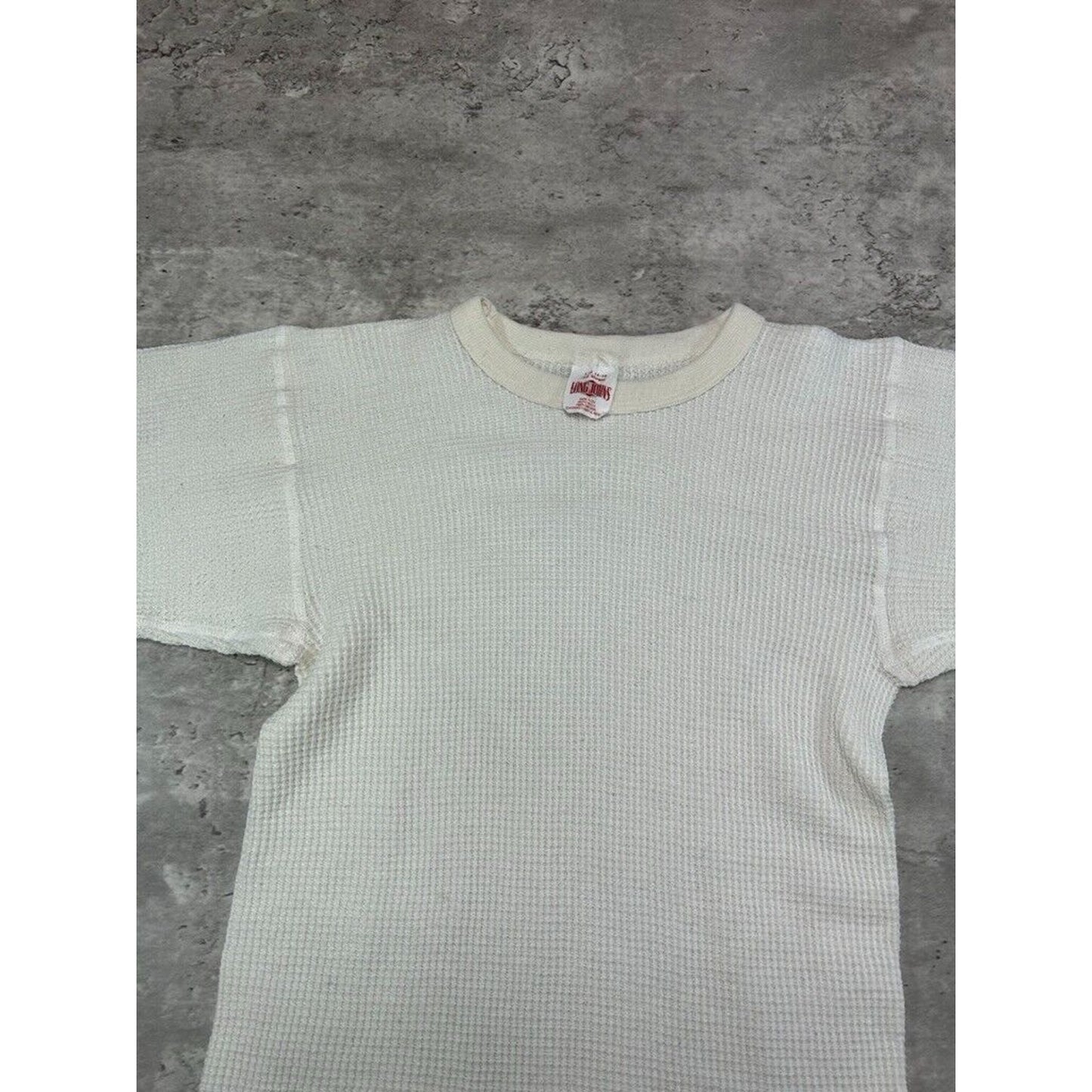 Vintage 1980s J.E. Morgan Blank Long Sleeve Thermal Print T-Shirt Sz YOUTH Large