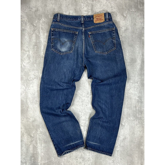 Vintage 90s Levis 505 Red Tab Regular Fit Dark Wash Denim Pants Size 38 Blue