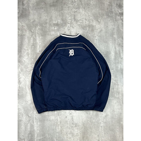 Detroit Tigers MLB Embroidered Spell Out Nylon Baseball Jacket Size Large