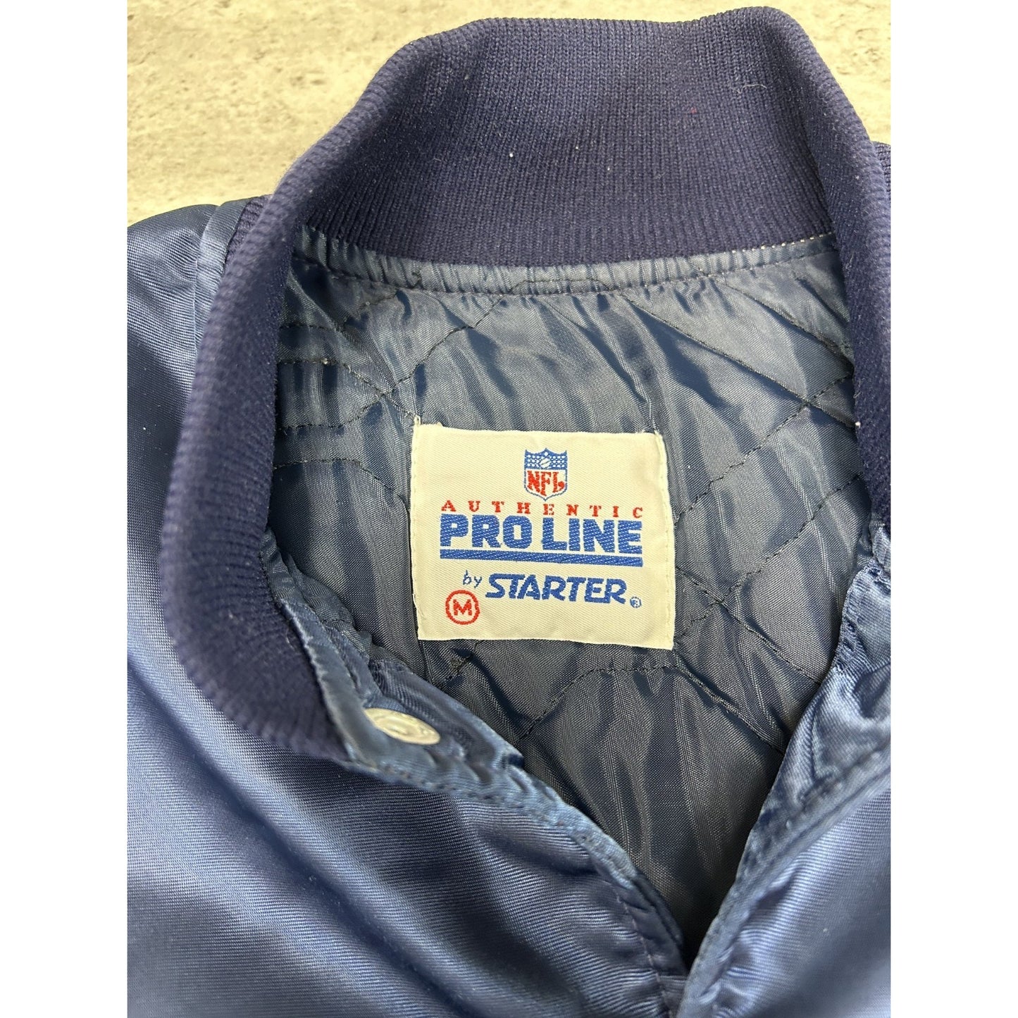 Vintage 80s Chicago Bears NFL Starter Satin Bomber Jacket Size Medium