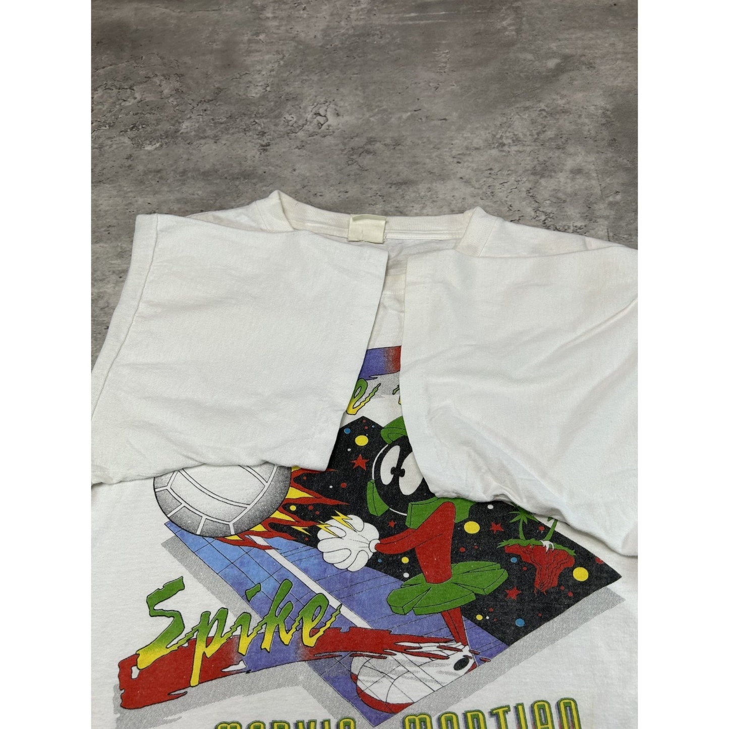Vintage 1993 Looney Tunes Marvin The Martian Space Age Graphic T-Shirt Size XL