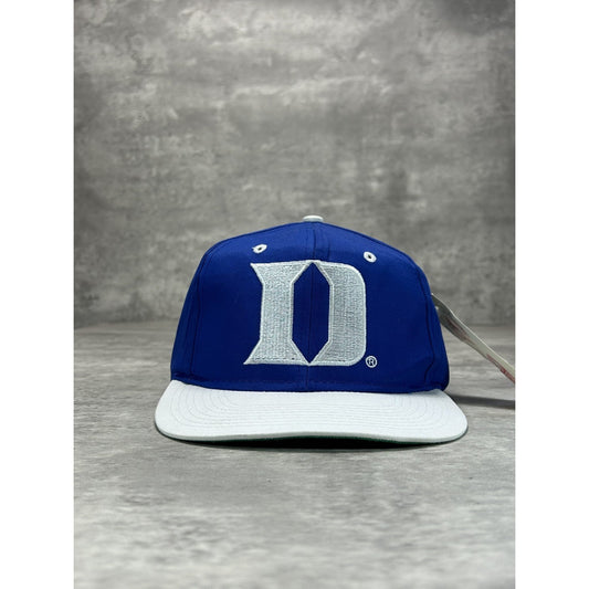 Vintage 90s Duke Blue Devils NCAA Embroidered Logo Two Tone Snapback Hat OSFA