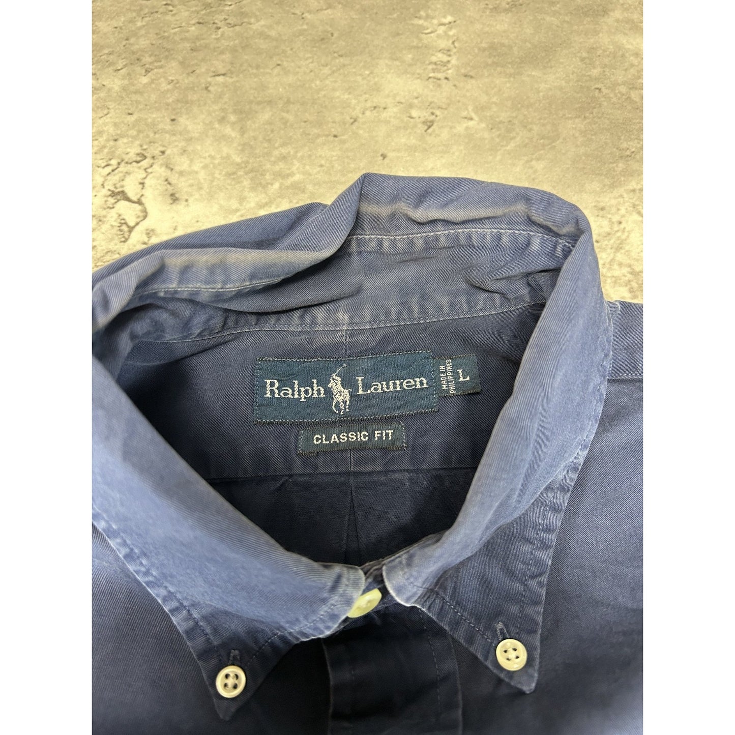Vintage Polo Ralph Lauren Embroidered Pony Long Sleeve Button Up Shirt Sz Large