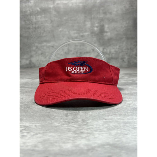 Vintage 2003 US Open Embroidered Spellout Snapback Visor OSFA Red