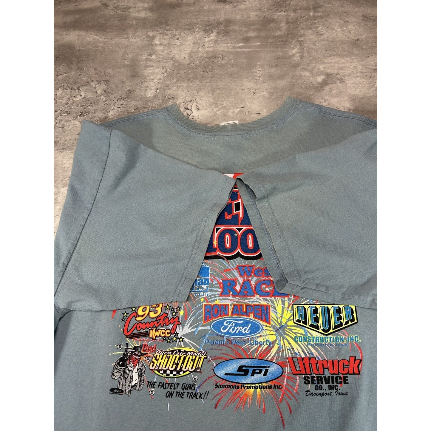 Vintage West Liberty 5th Annual Liberty 100 Racing Graphic T-Shirt Size XXL