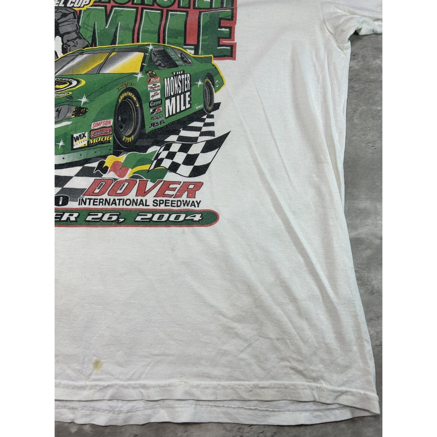 Vintage 2004 The Monster Mile Nascar Nextel Cup Series T-Shirt Size XL White