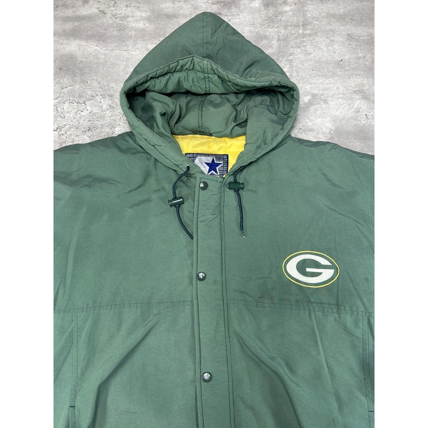Vintage 80s Green Bay Packers NFL Embroidered Logo Starter Jacket Size XL
