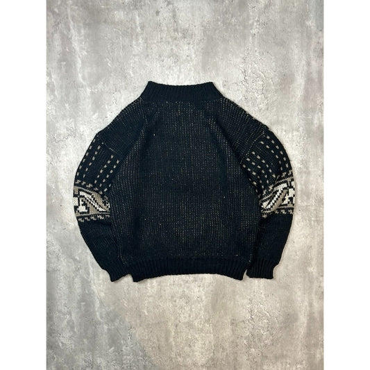 Vintage 90s Abstract Stripe Ribbed Pullover Knit Sweater Size Large