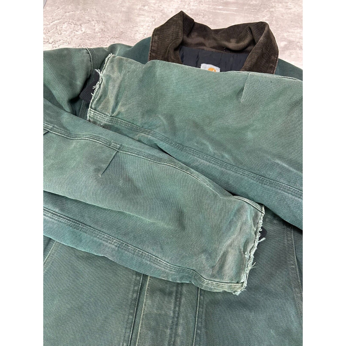Vintage Carhartt Quilted Lined Canvas Workwear Arctic Jacket Size XL Green