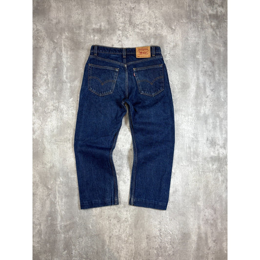 Vintage 90s Levis 505 Red Tab Straight Leg Dark Wash Denim Pants Size 33 Blue
