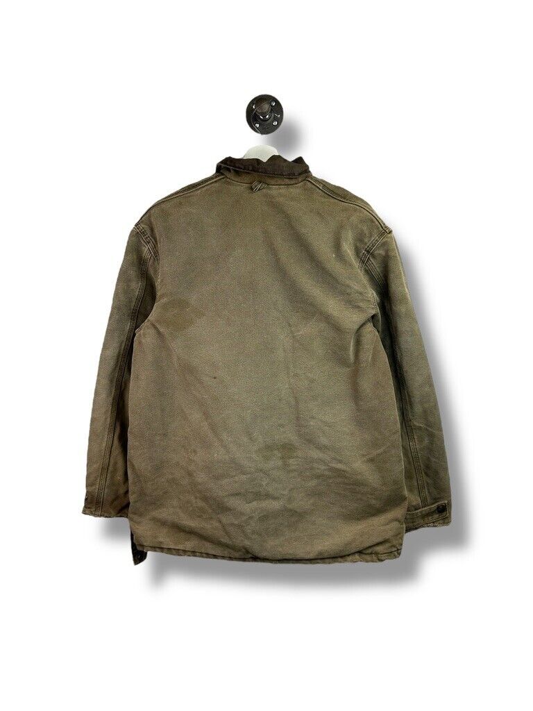 Vintage 90s Carhartt Blanket Lined Canvas Workwear Farm Jacket Size Medium Brown