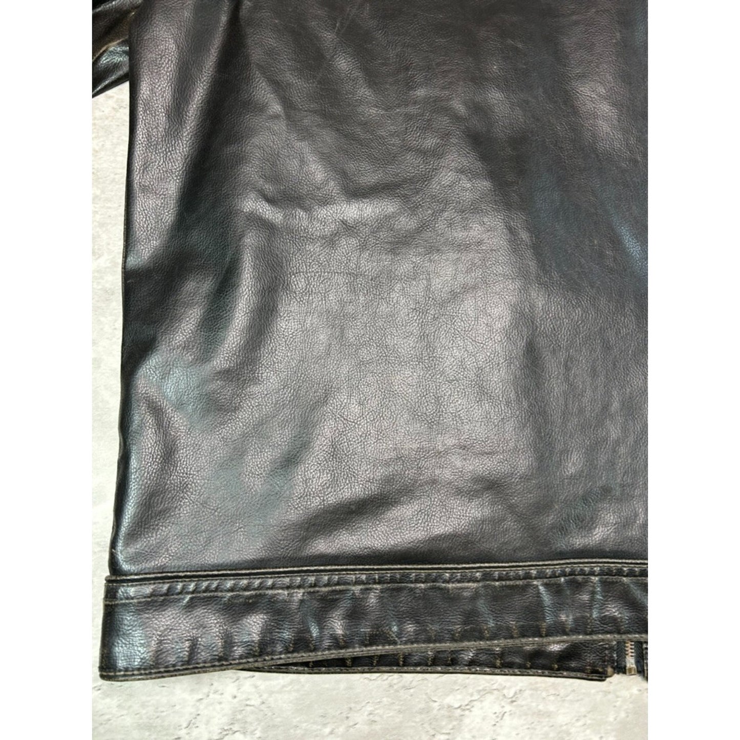 Vintage Arizona Jean Company Striped Cafe Racer Leather Jacket Size 2XLT