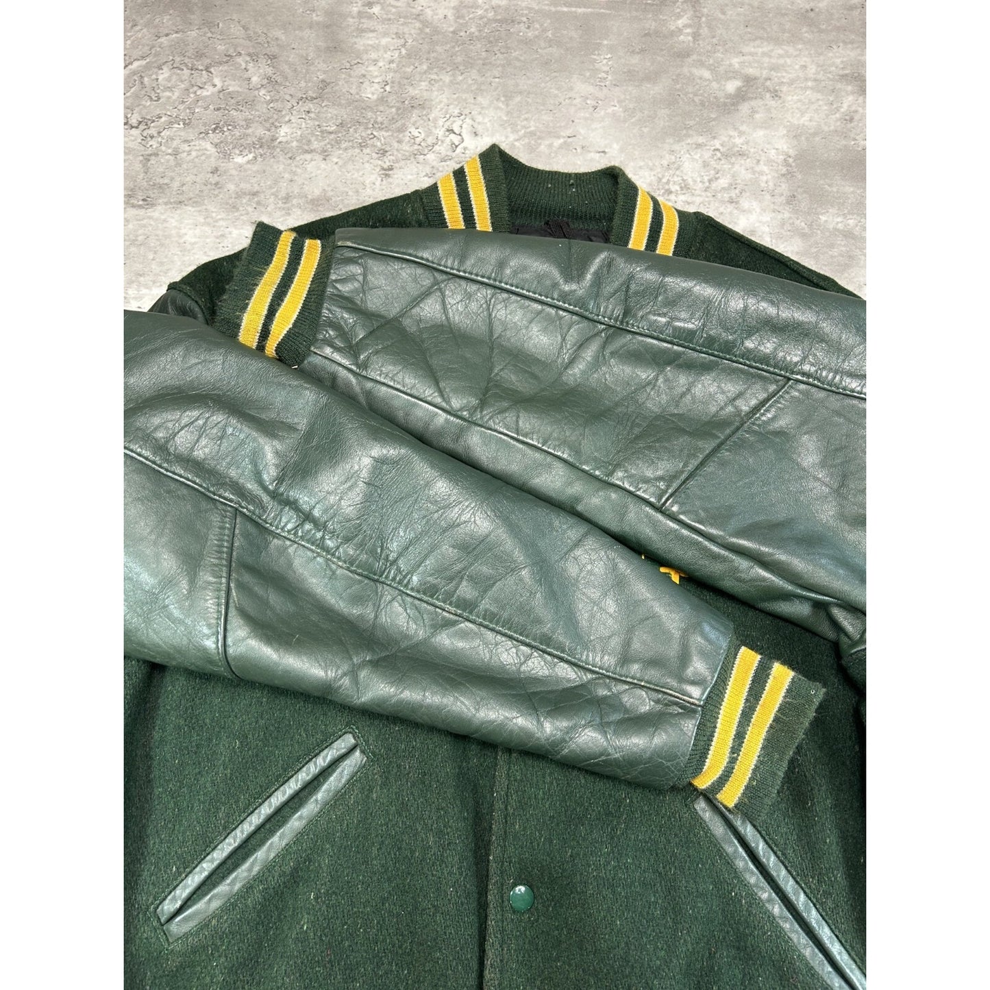 Vintage 80s PC Varsity Collegiate Embroidered Patch Jacket Size XL