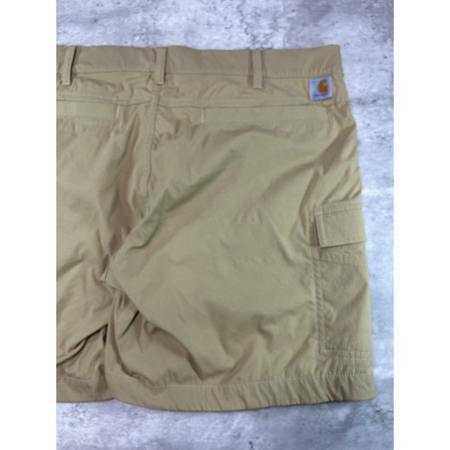 Womens Carhartt Straight Fit Nylon Workwear Cargo Shorts Size 37 Beige