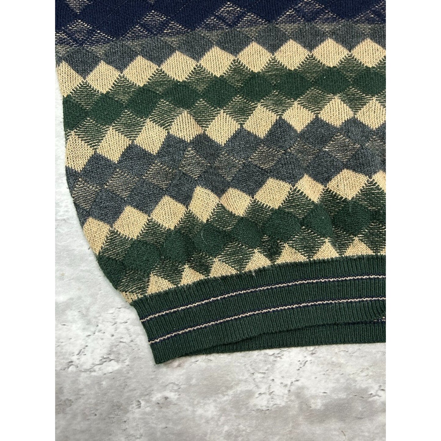 Vintage 90s Willow Bay Diamond Print Pullover Knit Sweater Size XXXL