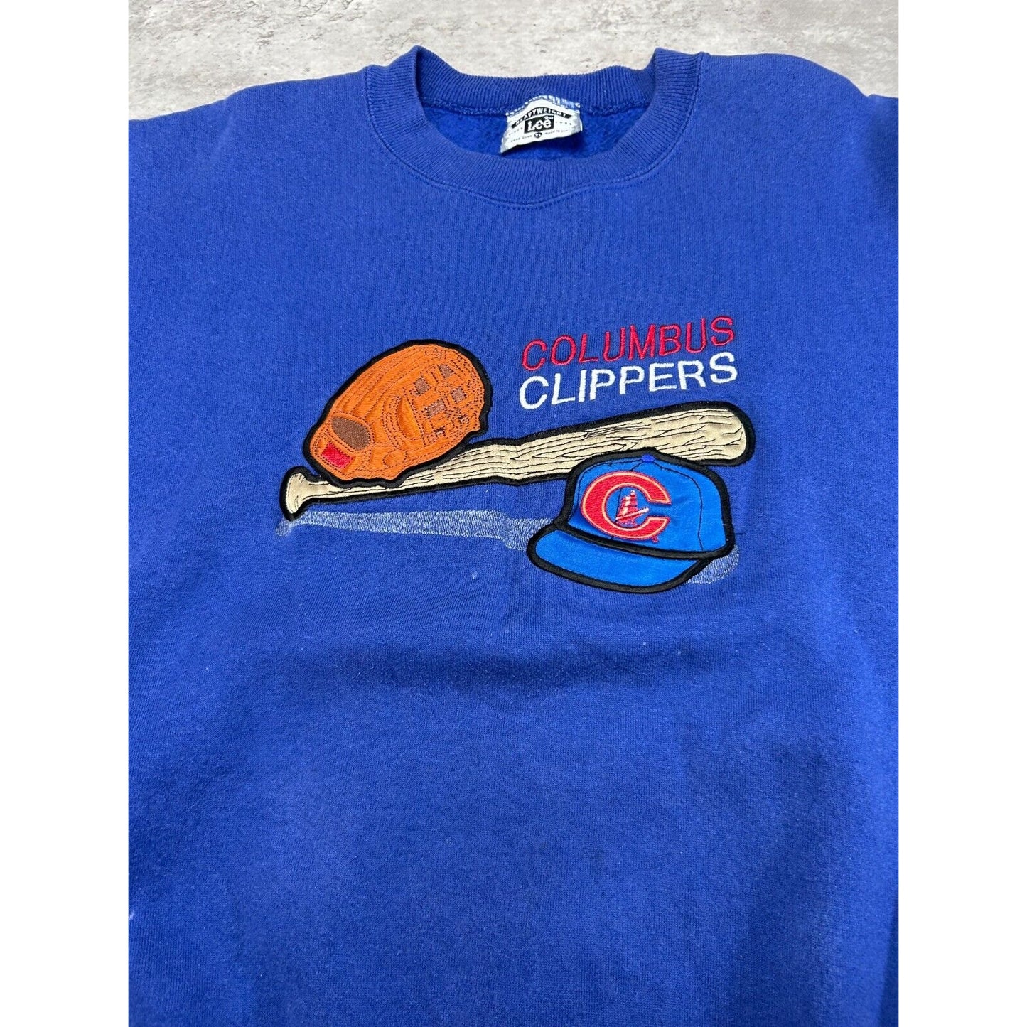 Vintage 90s Columbus Clippers MiLB Embroidered Equipment Sweatshirt Size XL