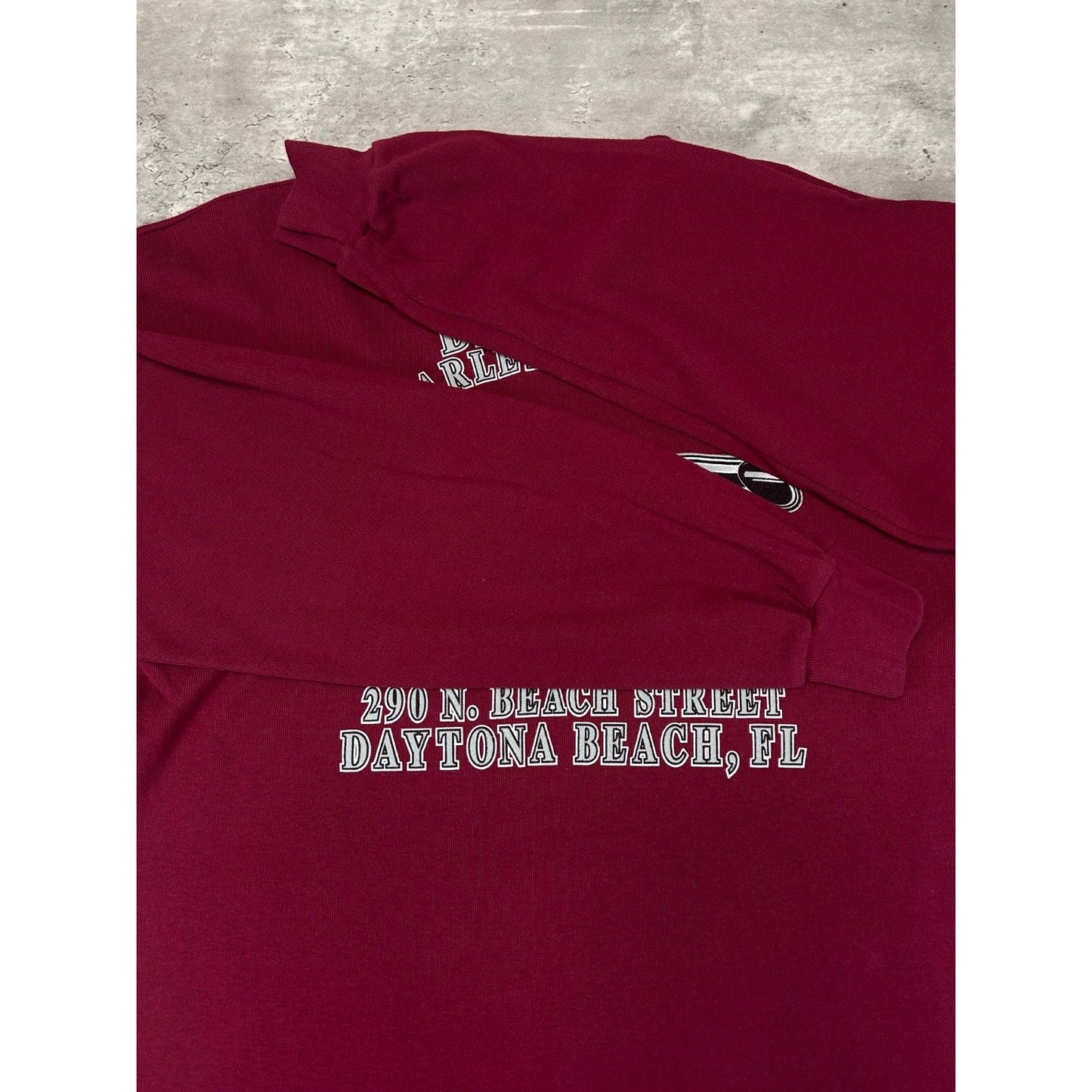 Vintage Harley Davidson 1/4 Button Spellout Graphic Long Sleeve T-Shirt Sz Large