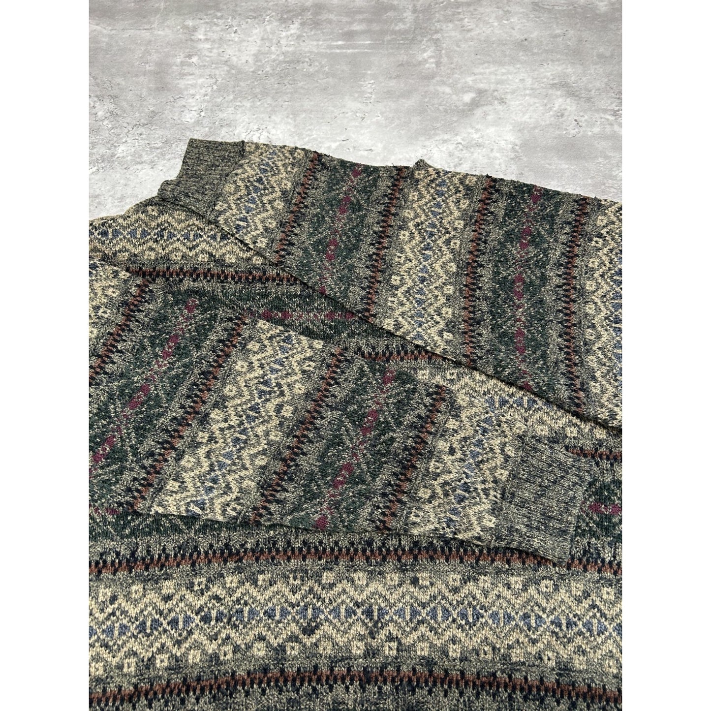Vintage 90s Dockers Striped Print Pullover Knit Sweater Size XL