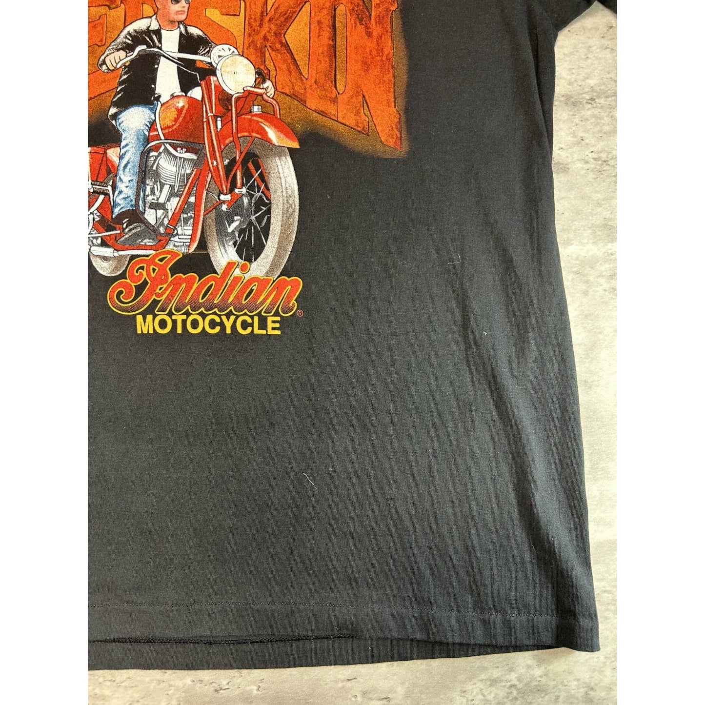 Vintage 1994 Indian Motorcycles Iron Redskin Motorcycle Graphic T-Shirt Sz XL