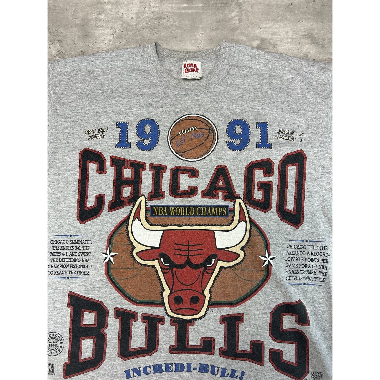 Vintage 90s Chicago Bulls NBA Graphic All Over Print 3/4 Sleeve T-Shirt Size XL