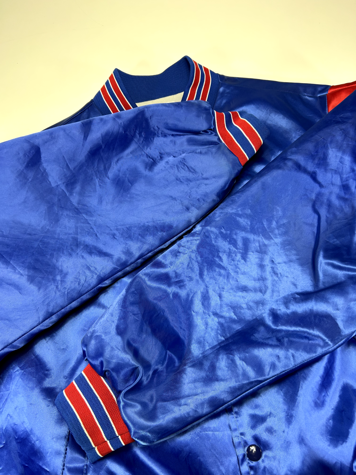 Vintage 80s New York Giants NFL Satin Varsity Bomber Football Jacket Size XL