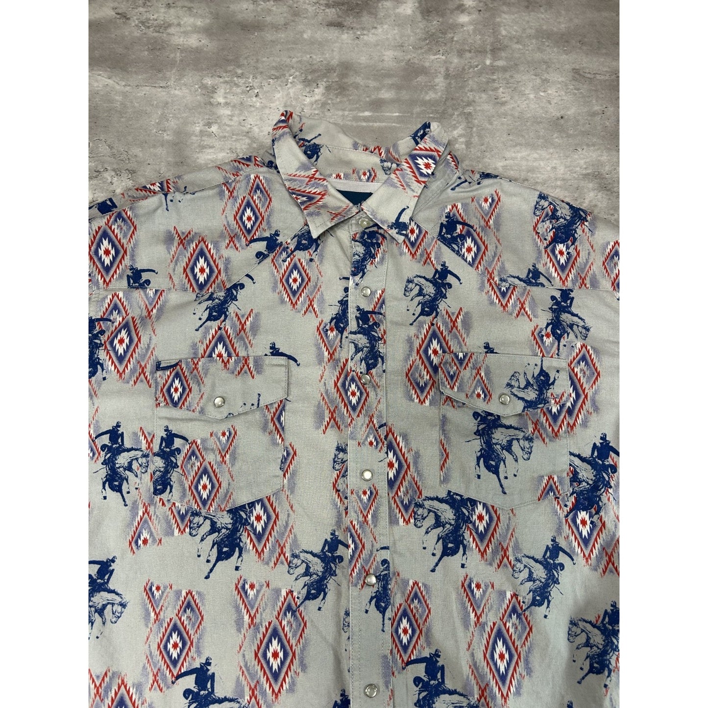 Vintage 90s Wrangler Western Wear Pearl Snap Long Sleeve Button Up Shirt Sz 2XL