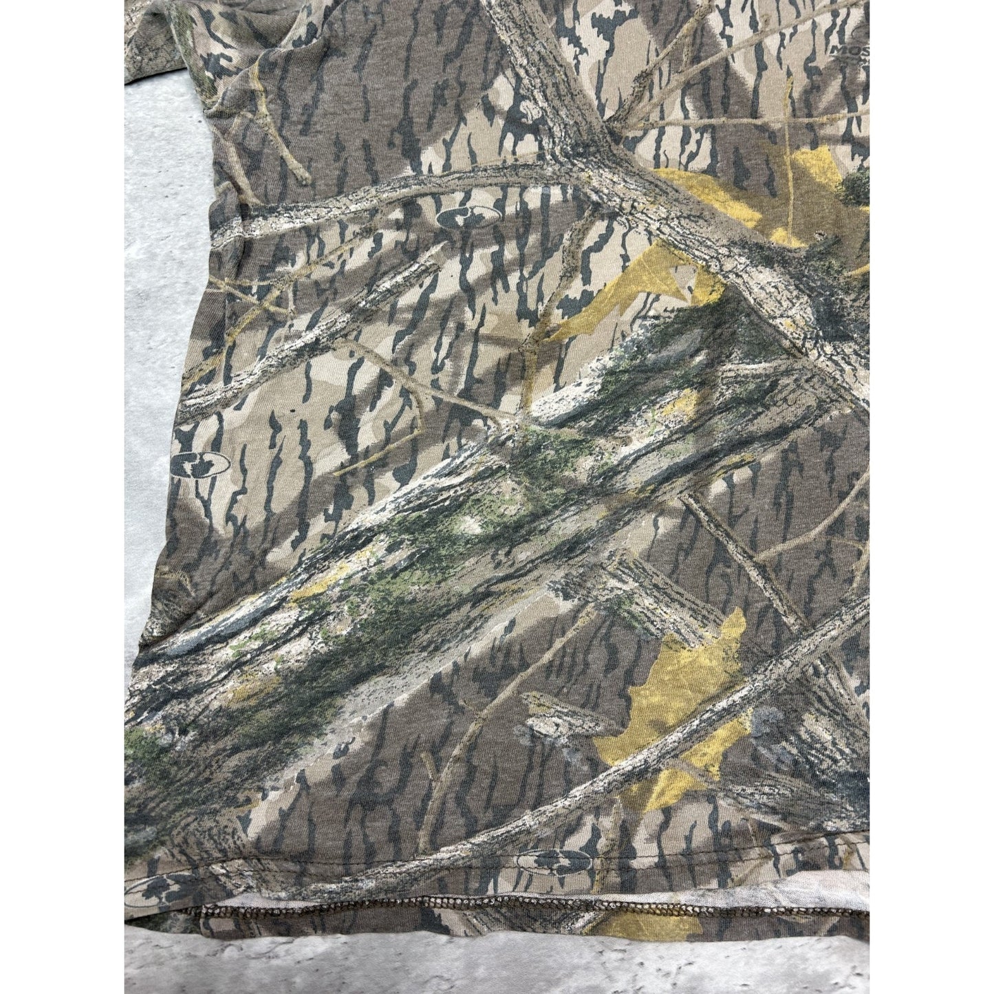 Vintage 90s Mossy Oak Shadow Branch Tree Camo Hunting T-Shirt Size 3XL