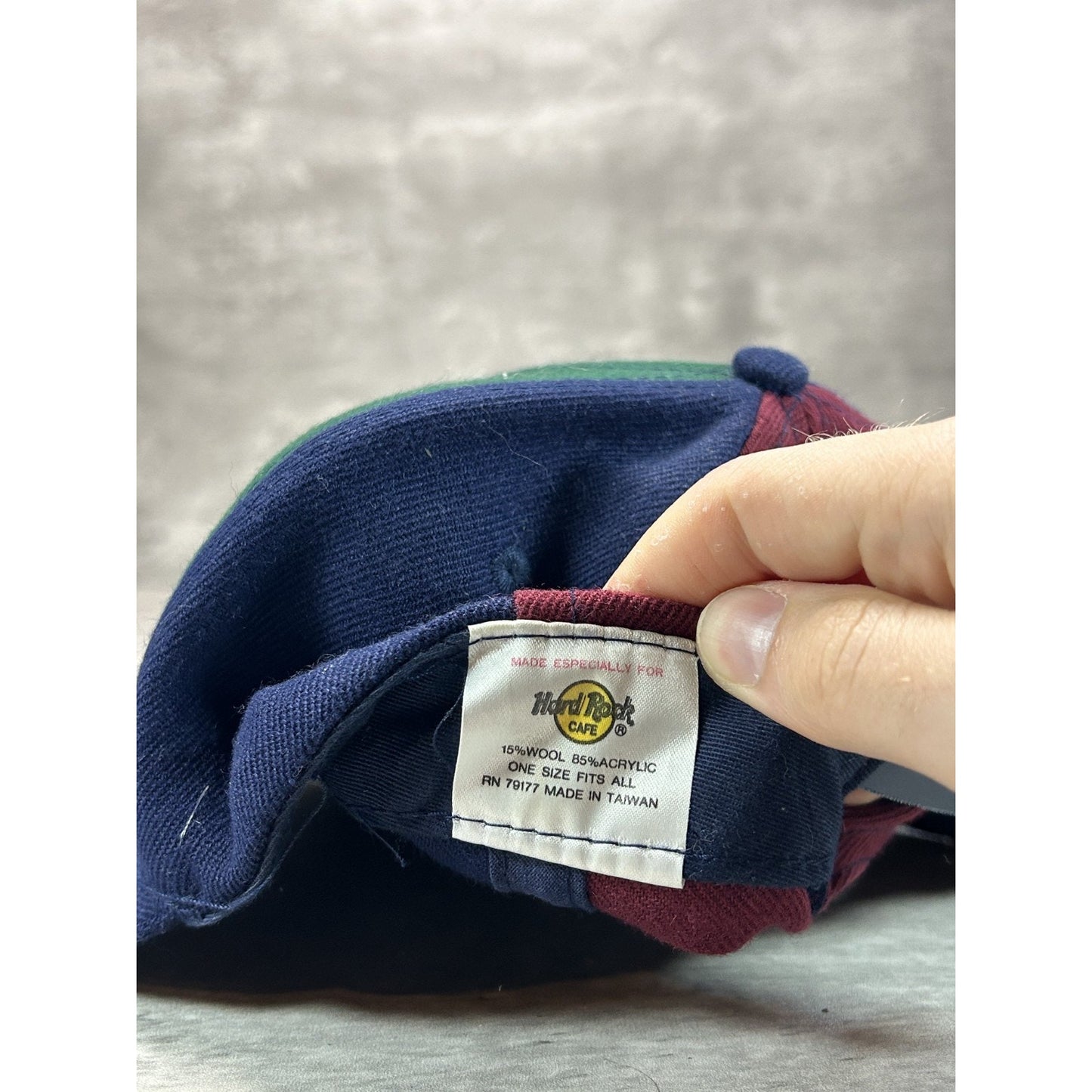 Vintage 90s Hard Rock Cafe Madrid Embroidered Logo Snapback Hat OSFA