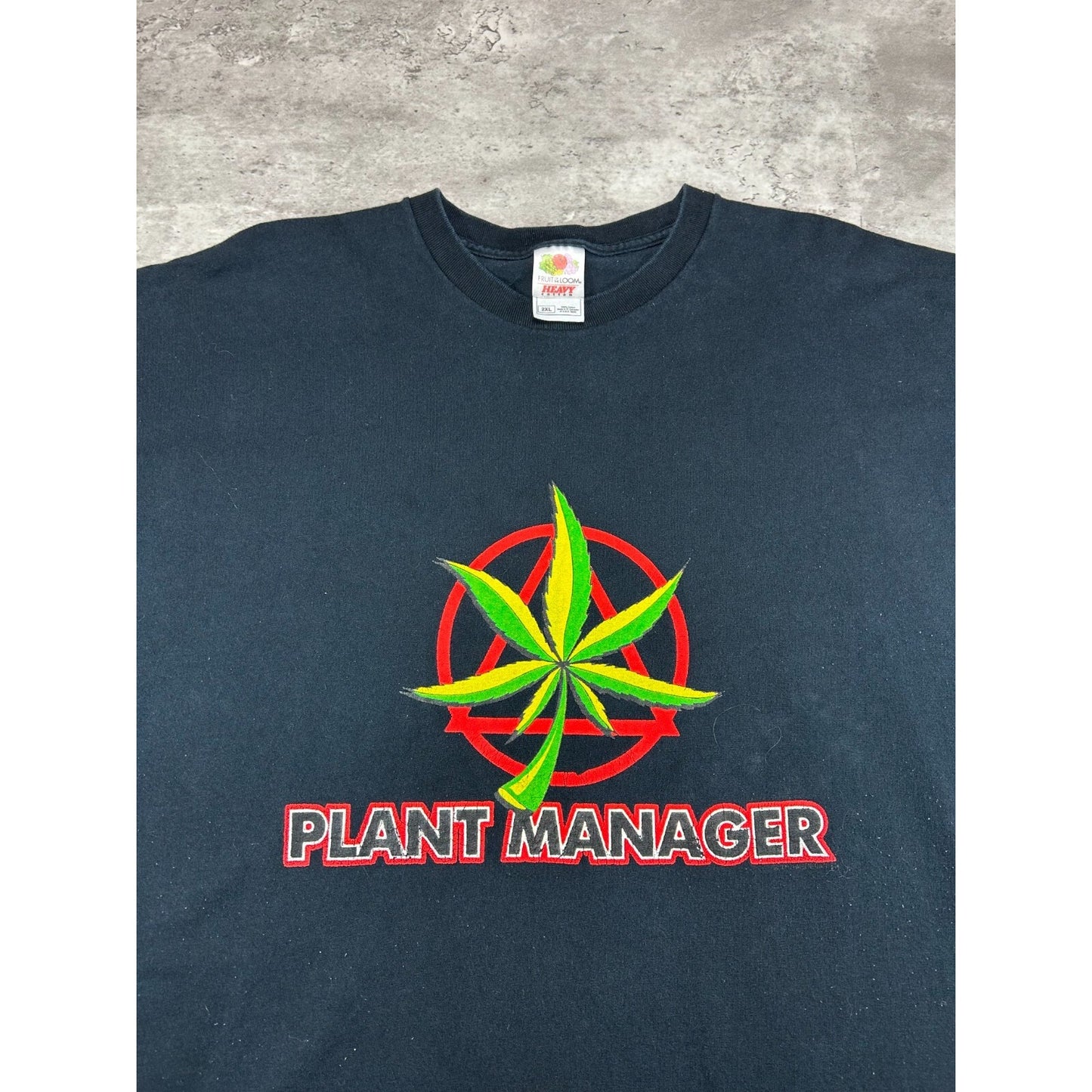 Vintage 90s Plant Manager Weed Graphic Comedy T-Shirt Size XXL Black