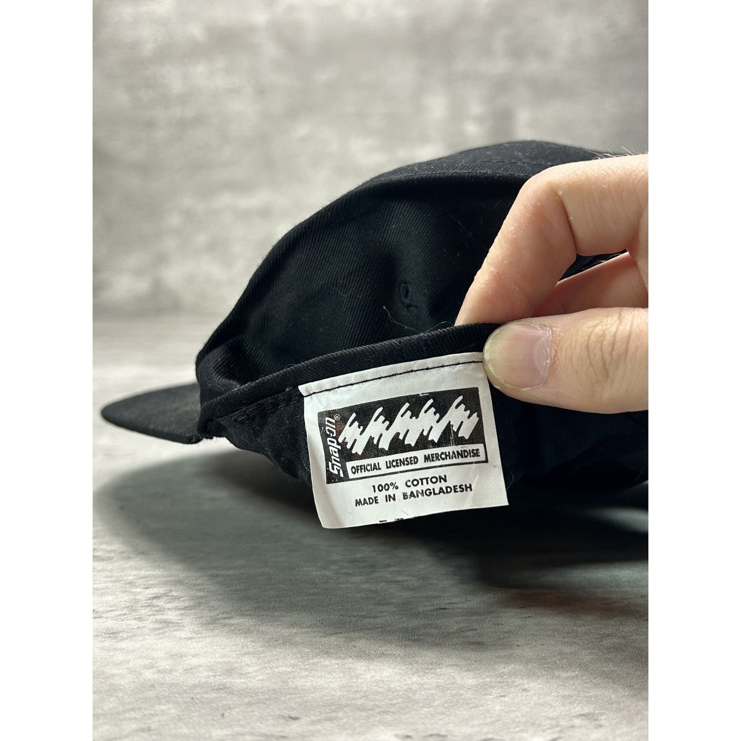 Vintage 90s Snap On Racing Embroidered Spell Out Snapback Hat OSFA Black