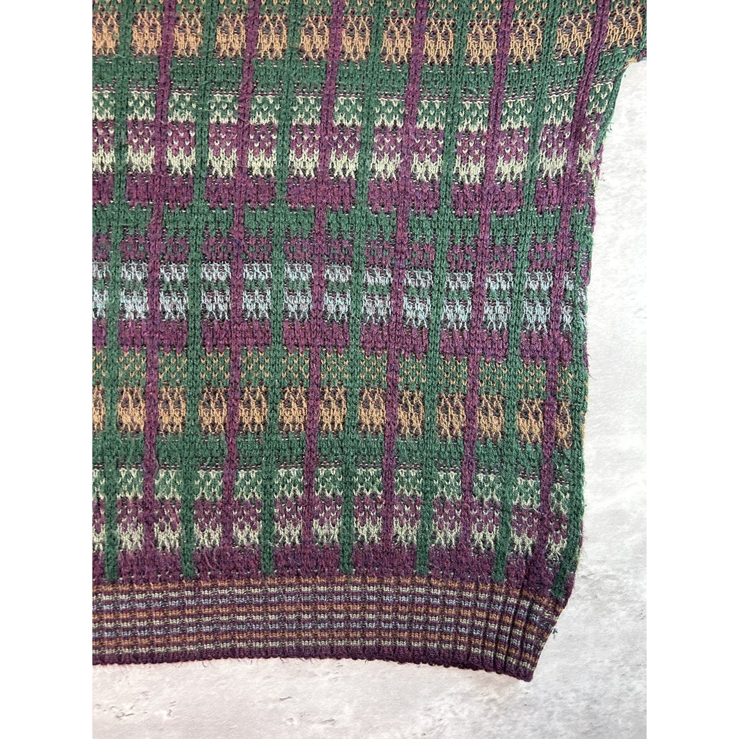 Vintage 90s Ash Creek Abstract Print Pullover Print Collared Sweater Size XL