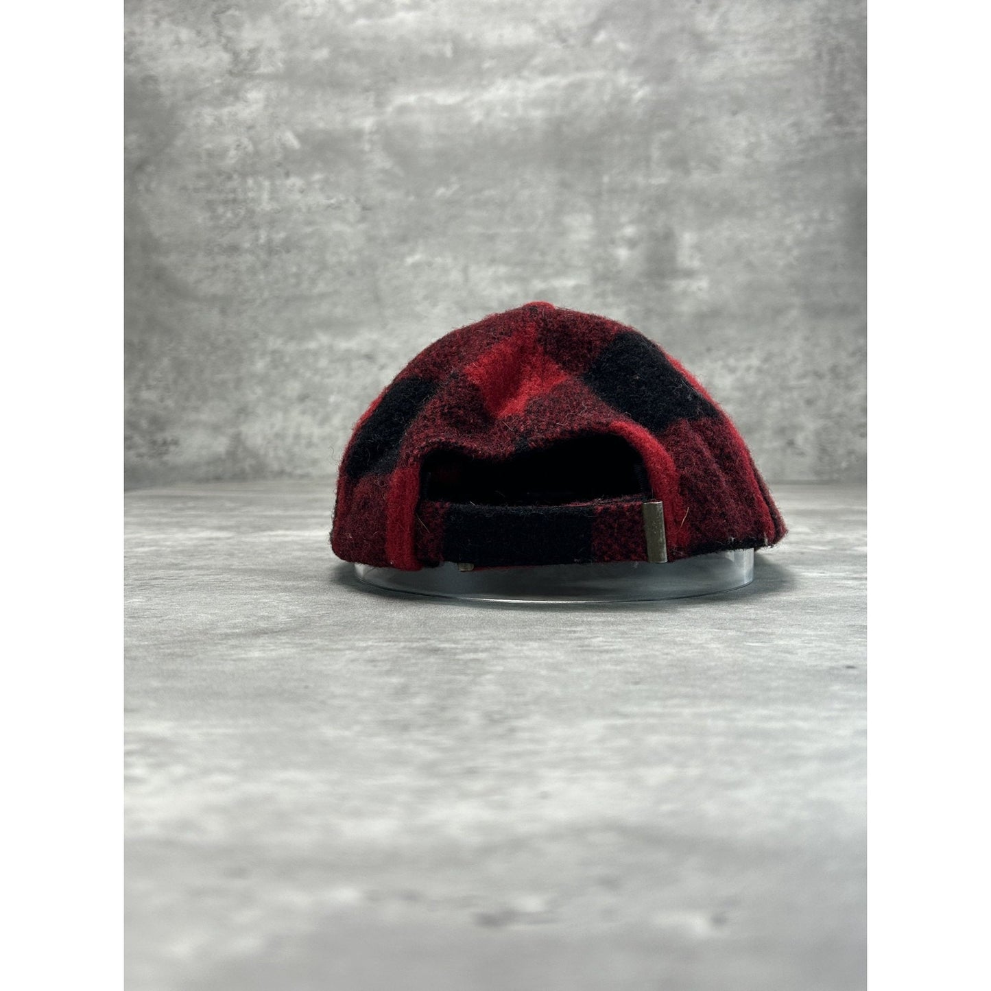 Vintage 80s Flannel Two Tone Wool Outdoors Strapback Hat OSFA