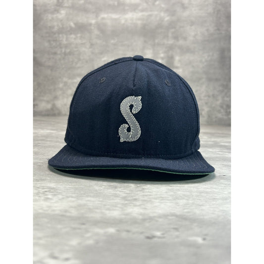 Vintage 80s/90s Stitched/Embroidered S Classic Snapback Hat OSFA