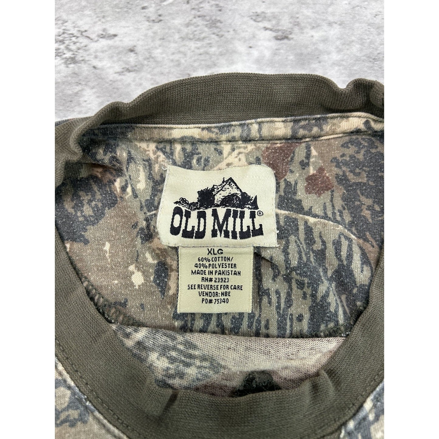 Vintage Old Mill Tree Camo Pocket Long Sleeve Hunting T-Shirt Size XL