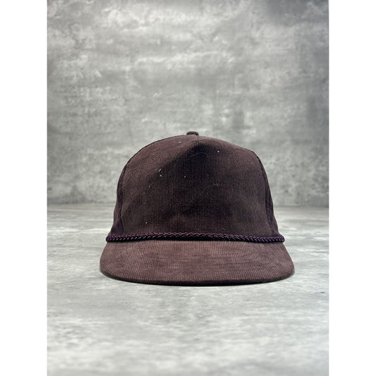 Vintage 80s/90s Blank Earth Tones Corduroy Snapback Hat OSFA