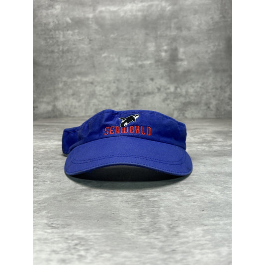 Vintage 90s Seaworld Embroidered Spellout Destination Visor Hat OSFA