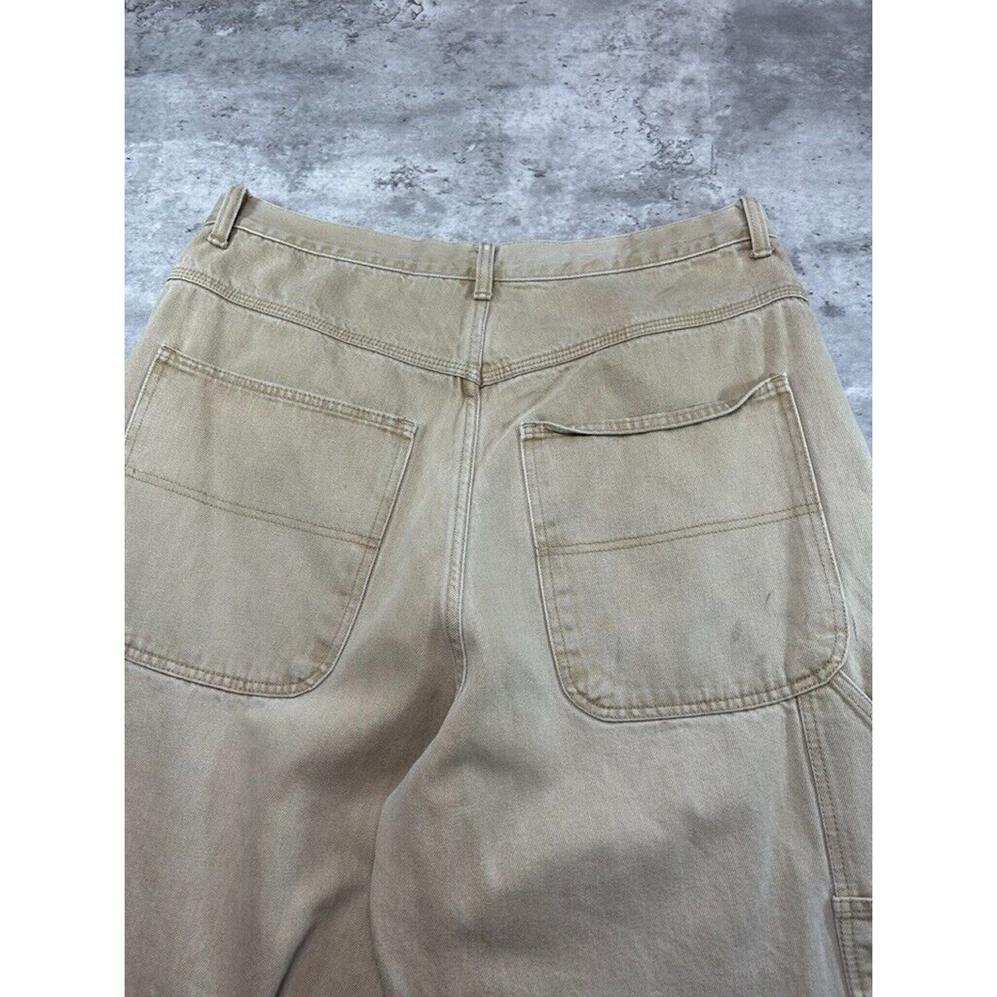 Vintage Canvas Workwear Carpenter Pants Size 37 Beige