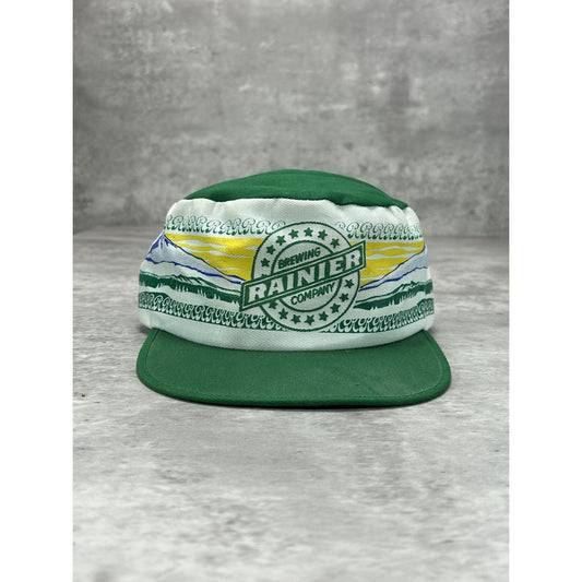 Vintage Rainer Brewing Company Beer Promo Mountain Graphic Fitted Hat OSFA