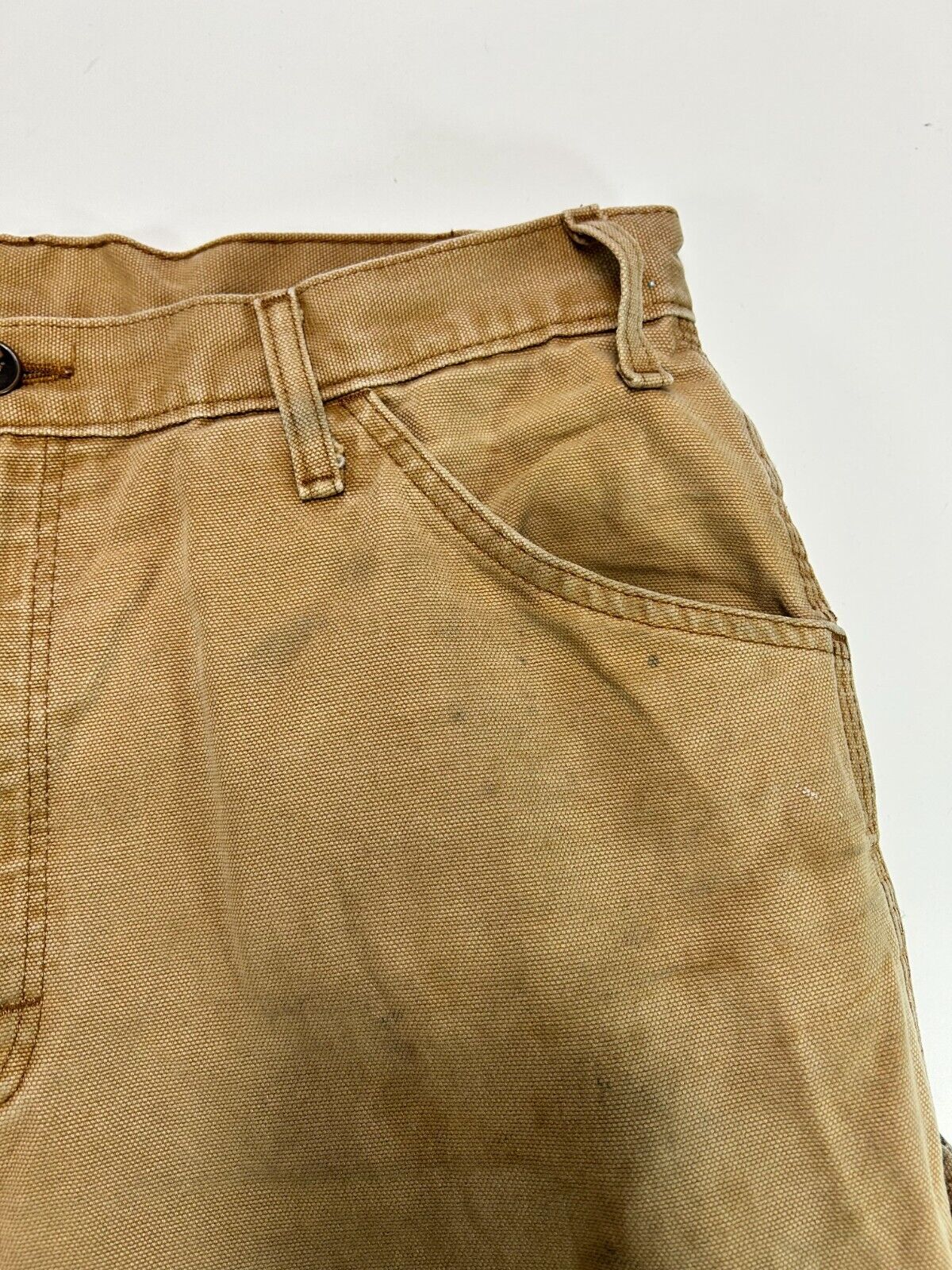 Vintage Dickies Canvas Work Wear Carpenter Pants Size 32W Beige