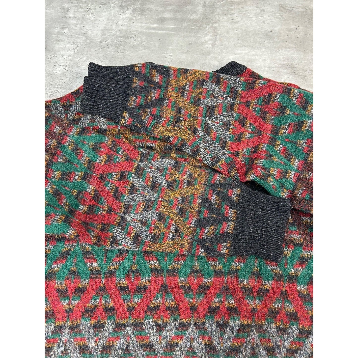 Vintage 90s House Of Fraser Abstract Striped Ribbed Knit Sweater Size Small