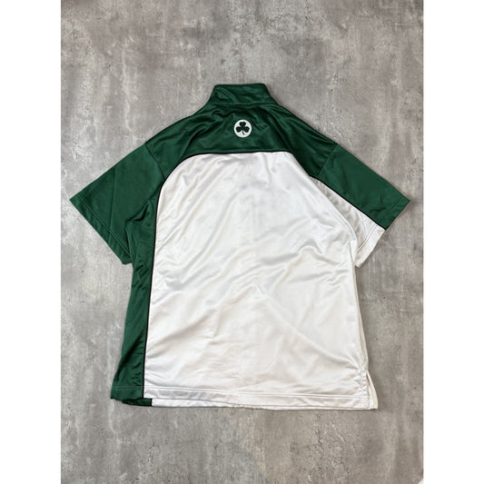 Vintage Boston Celtics NBA Embroidered Spellout Nike Warm Up Jersey Size XL