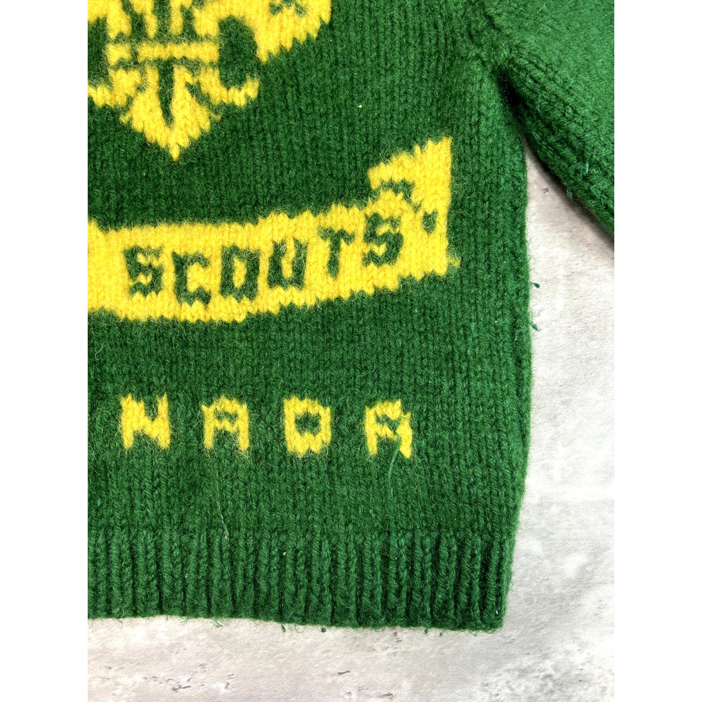 Vintage 70s/80s Boy Scouts Of Canada Full Zip Cowichan Knit Sweater Size S YOUTH