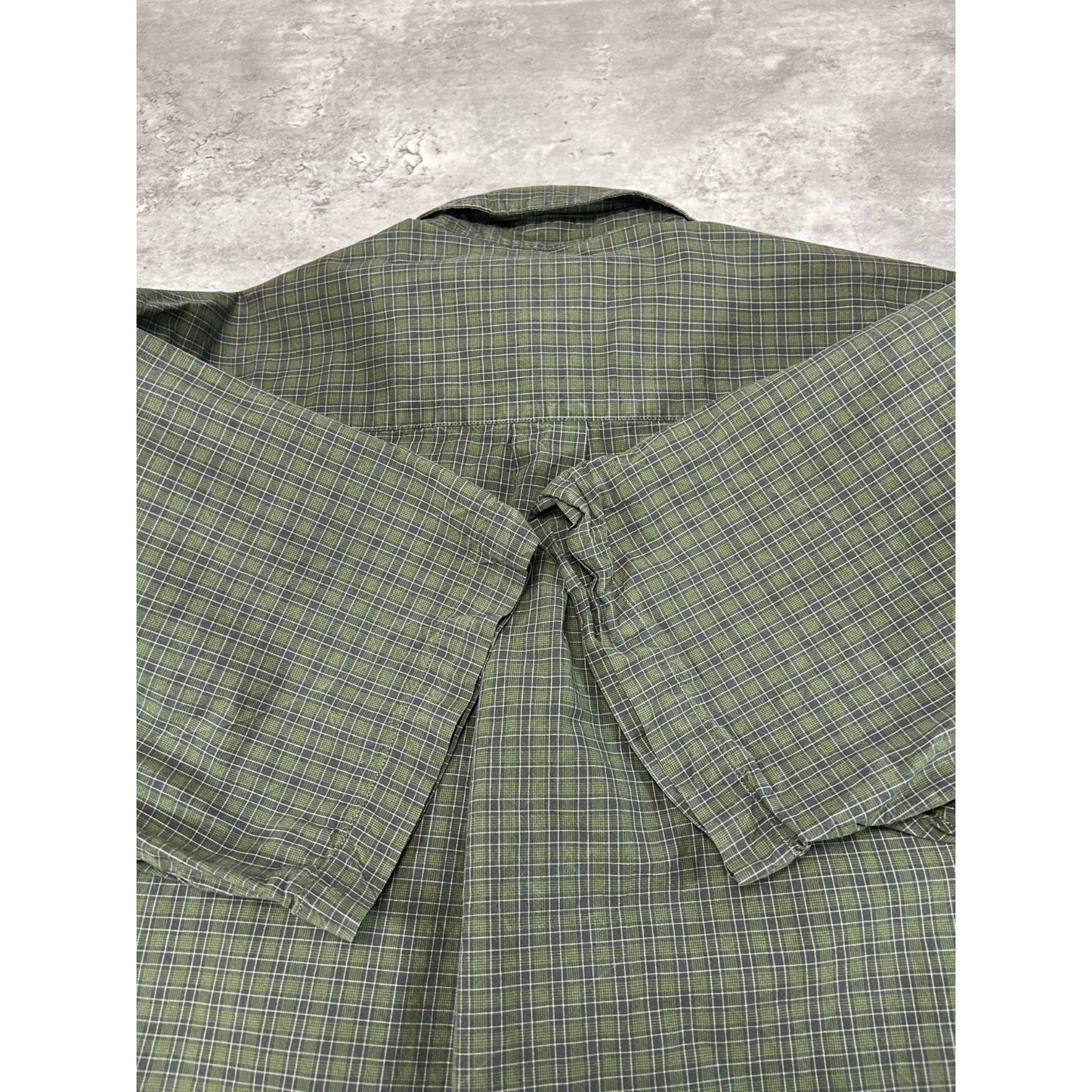 Vintage Eddie Bauer Plaid Print Short Sleeve Reworked Cropped Button Up Medium