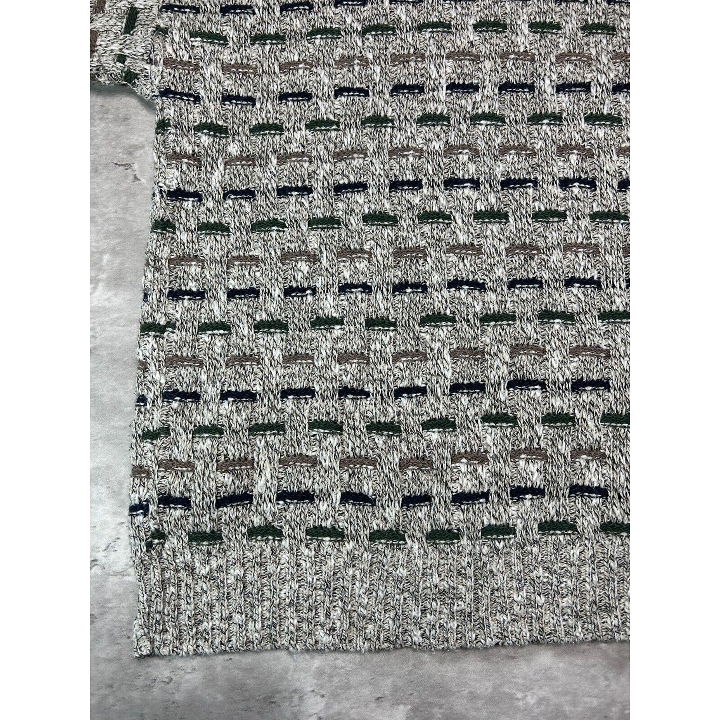 Vintage Timber Trail Abstract Print 1/4 Pull Over Ribbed Knit Sweater Size XL