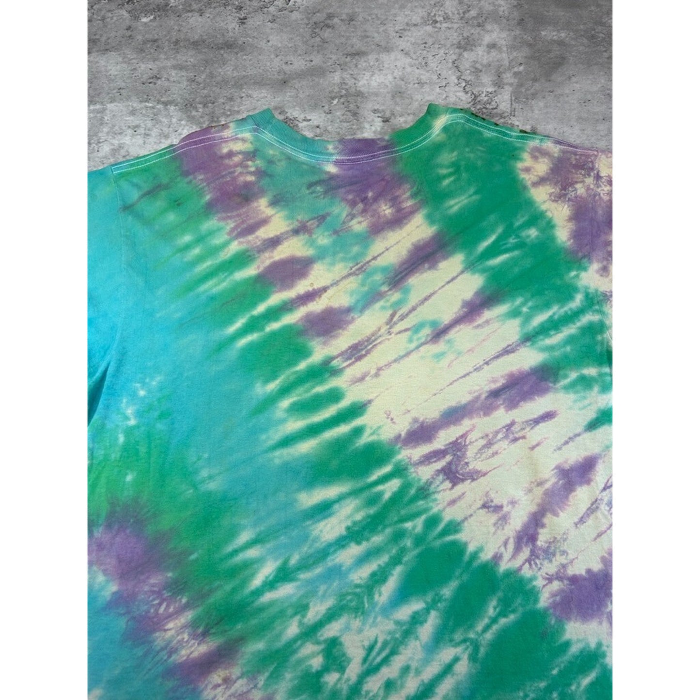 Vintage 1991 Moody Blues Tye Dye Rock Music Graffiti Spellout T-Shirt Size XL